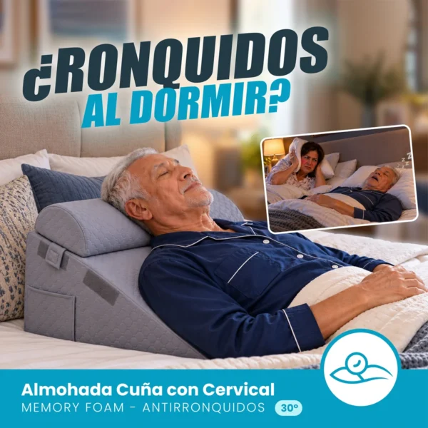 Almohada Cuña con Cervical Antirronquidos 30°